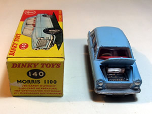A boxed Dinky Toys No.140 pale blue Morris 1100, Nr M-M, box Ex plus